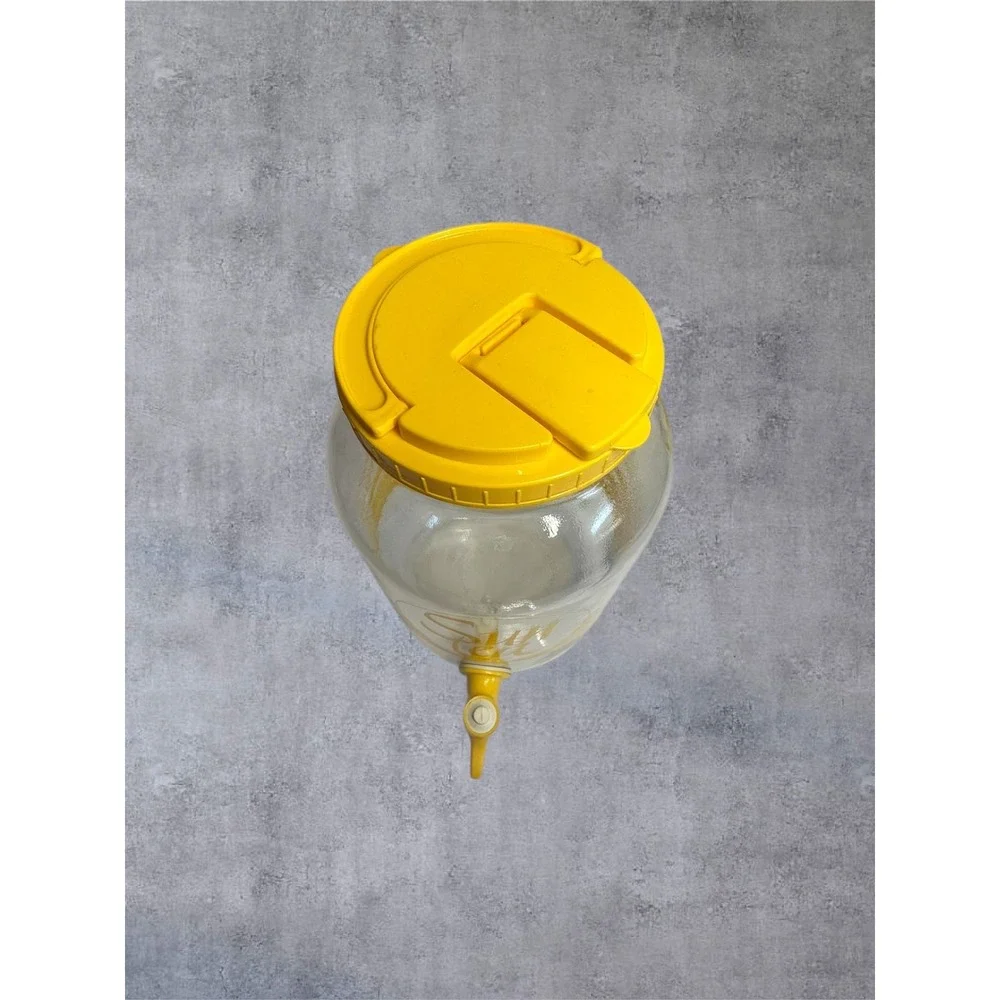 Miner Container Inc Sun Tea Glass Beverage Dispenser Yellow 1 Gallon Retro EXCL